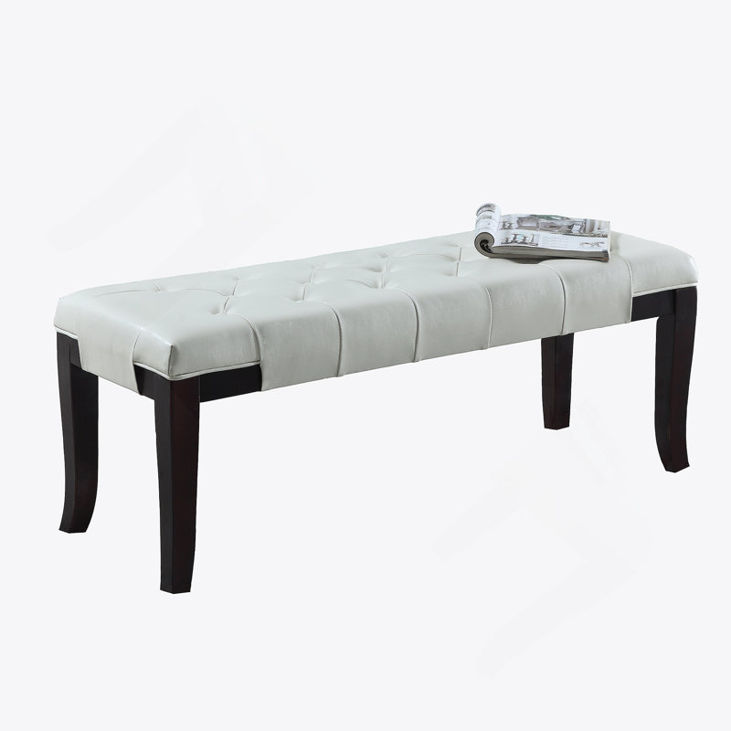 Banc capitonné, similicuir, blanc, Blanc