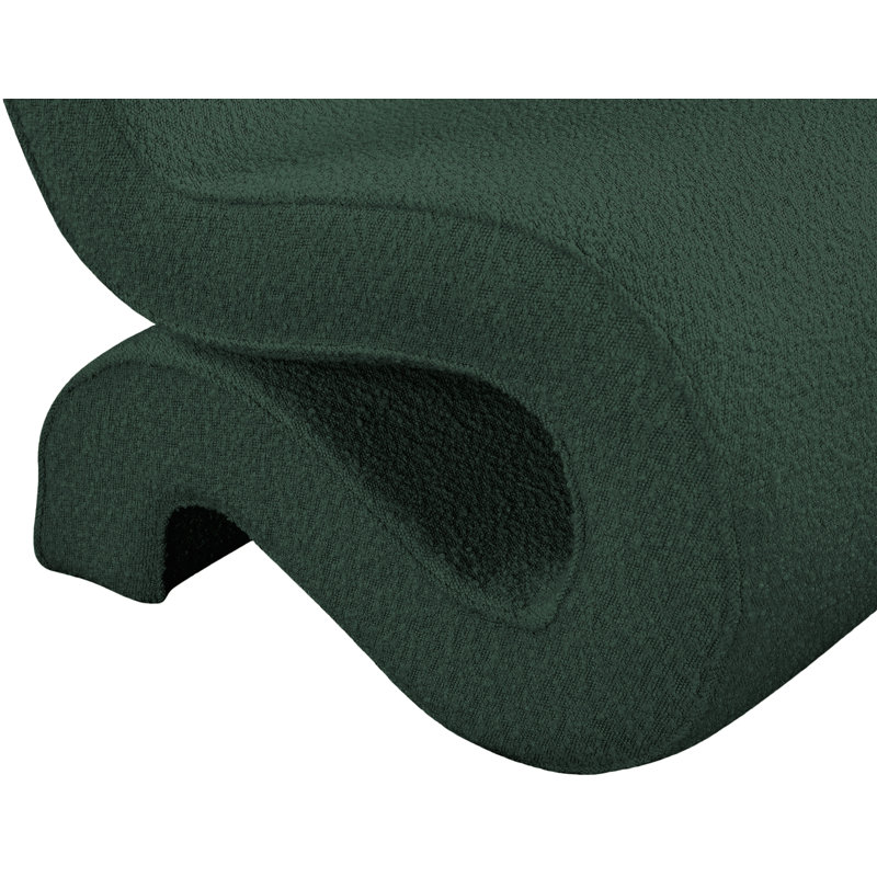 Desiree 22.5" Wide Boucle Fabric Accent Chair, Green Boucle Fabric
