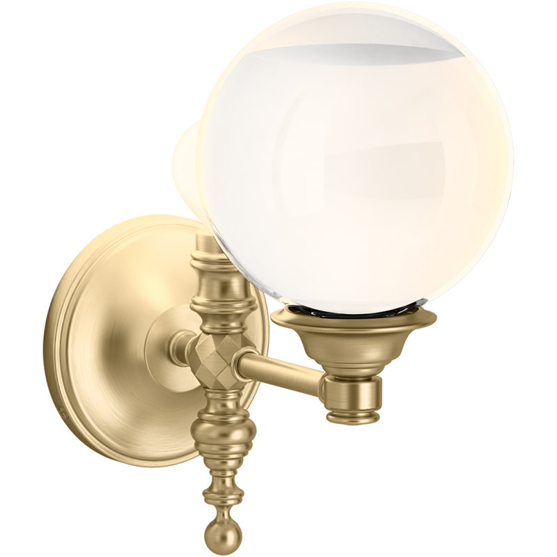 Damask 1 - Light Armed Sconce, Moderne Brushed Gold