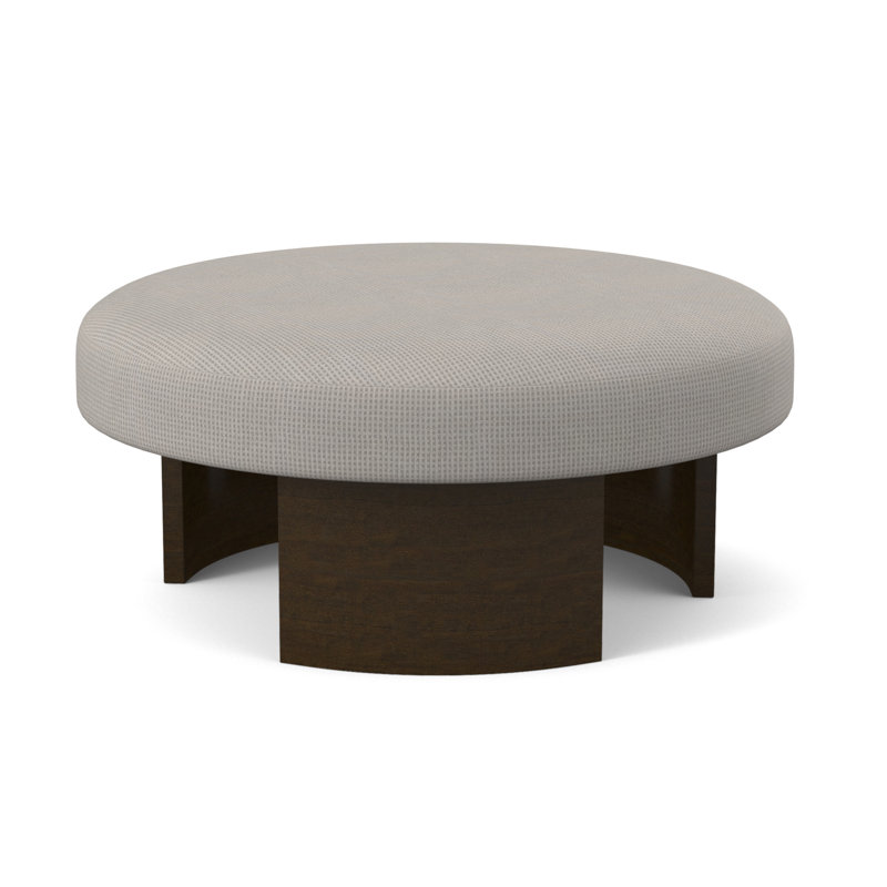 Eclipse Round Ottoman, American Walnut, Libby Linen