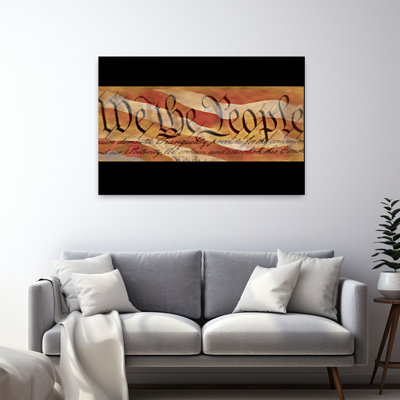 Us Constitution Superimposed On Flag Contemporary Architecture Art