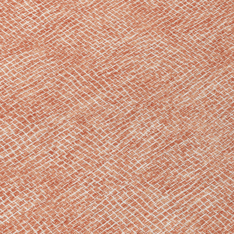 Copper Rectangular Synthetic Outdoor Rug with Stain Protection