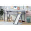 Lit mezzanine bas gris avec glissade, échelle et barrières de sécurité complètes-1450674868