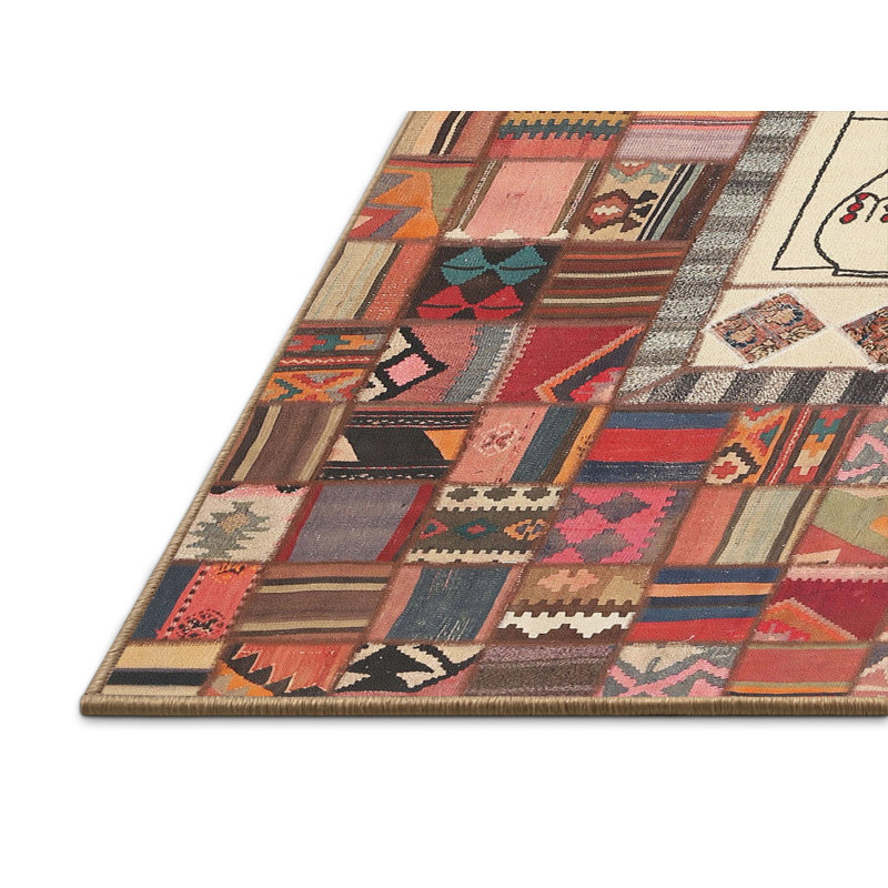 Tapis brun/beige contemporain, Rectangle 7 pi x 9 pi