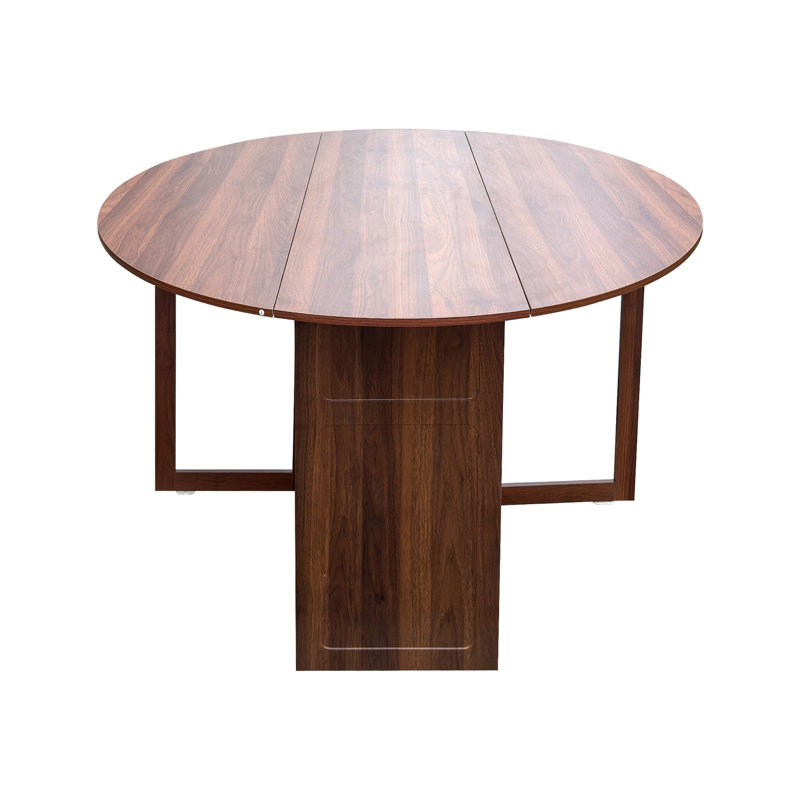 Round Drop Leaf Folding Dining Table