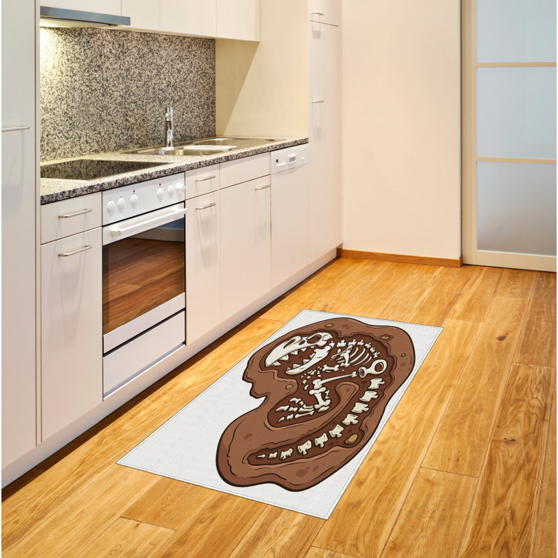 Tapis décoratif en fibre de polyester à haute densité Dinosaur, Rectangle— 4 pi x 5 pi 8 po