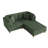 Seemab 3 - Piece Upholstered Green Corduroy Modular Sectional with Pillow Back and Removable Ottoman-293493859