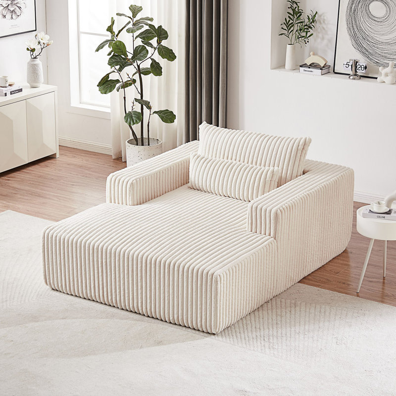 Méridienne, canapé-lit moderne moelleux, canapé confortable, Beige