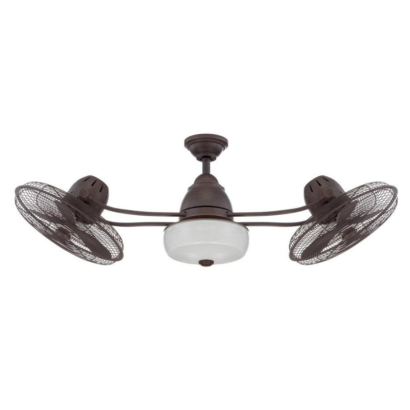 Bellows II 48'' Ceiling Fan with Light Kit, Aged Bronze Textured