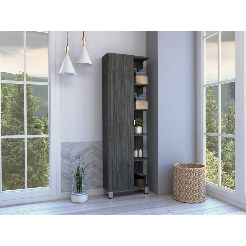 Armoire à linge à 5 tablettes, Gris