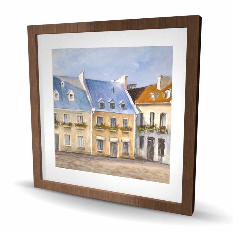 Vieux-Québec - Reproduction matte encadrée pour décor de salon, Brun, H 24 po x l 24 po