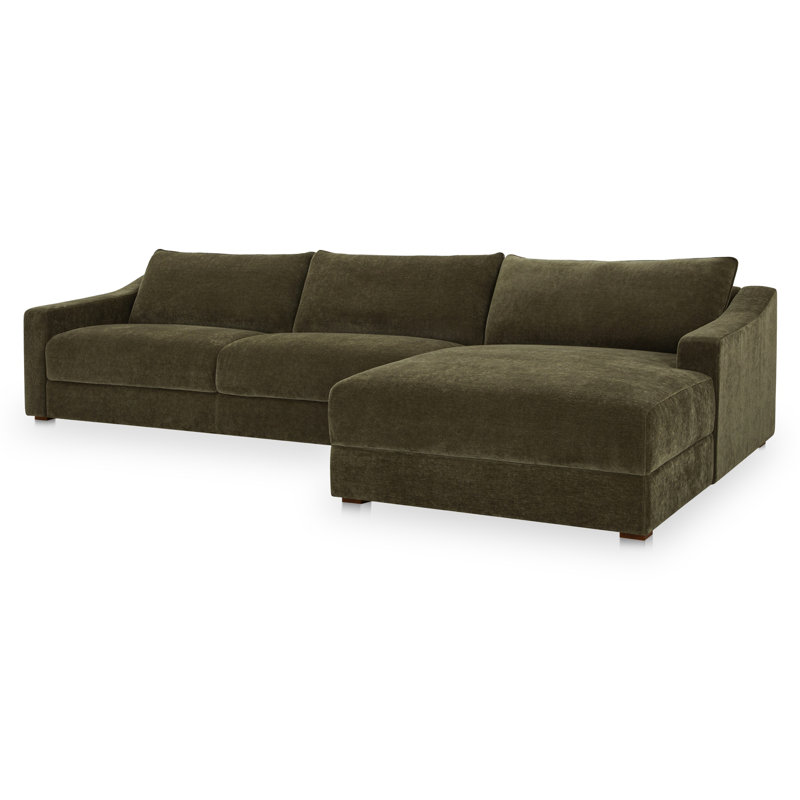 Canapé modulaire Nora vert cèdre, Orienté à droite