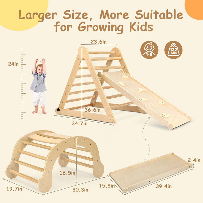 Deformable Pikler Triangle Set 20+ Modes Montessori Climbing Toy