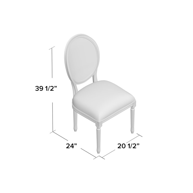 Helena Upholstered King Louis Back Side Chair, 9953 Mink, Charcoal