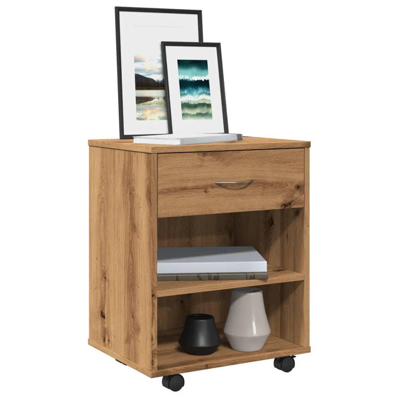 Ayari 2 -Shelf Cabinet Office Storage Cabinet, Artisan Oak