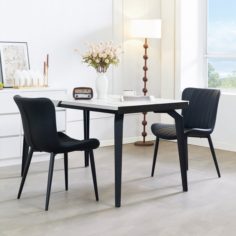 Ensemble de 2 chaises de salle à manger, Noir