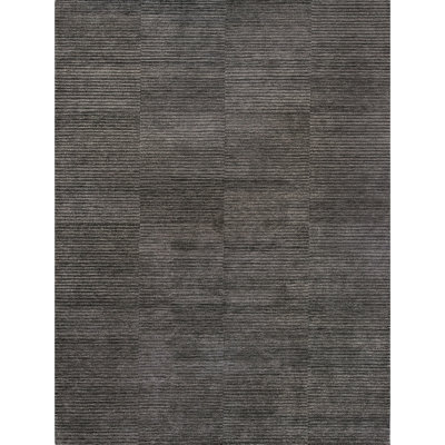 Tapis gris en laine noué à la main Indo Elevate