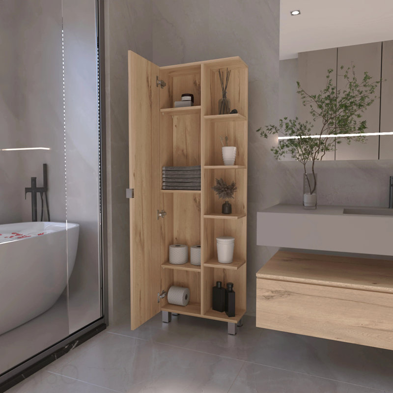 Armoire à linge à 5 tablettes, Brun