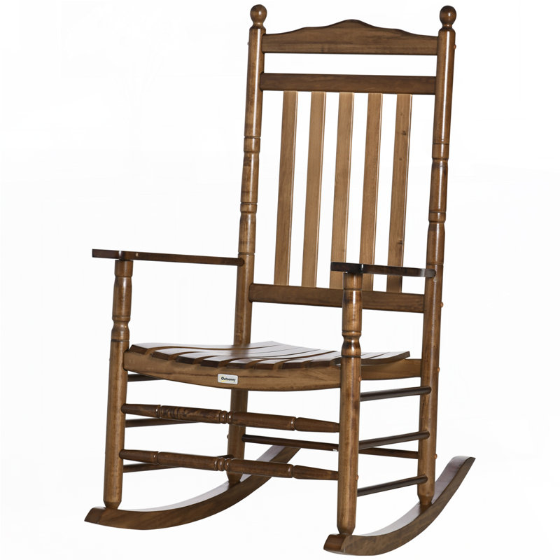 Chaise berçante d'extérieur en plastique Norene, Brun