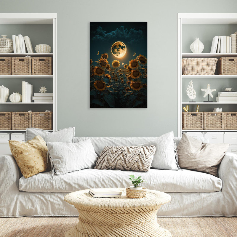 «Sunflowers 1 Under the Mooonlight», impression sur toile tendue, H 20 po x l 16 po x P 1,25 po