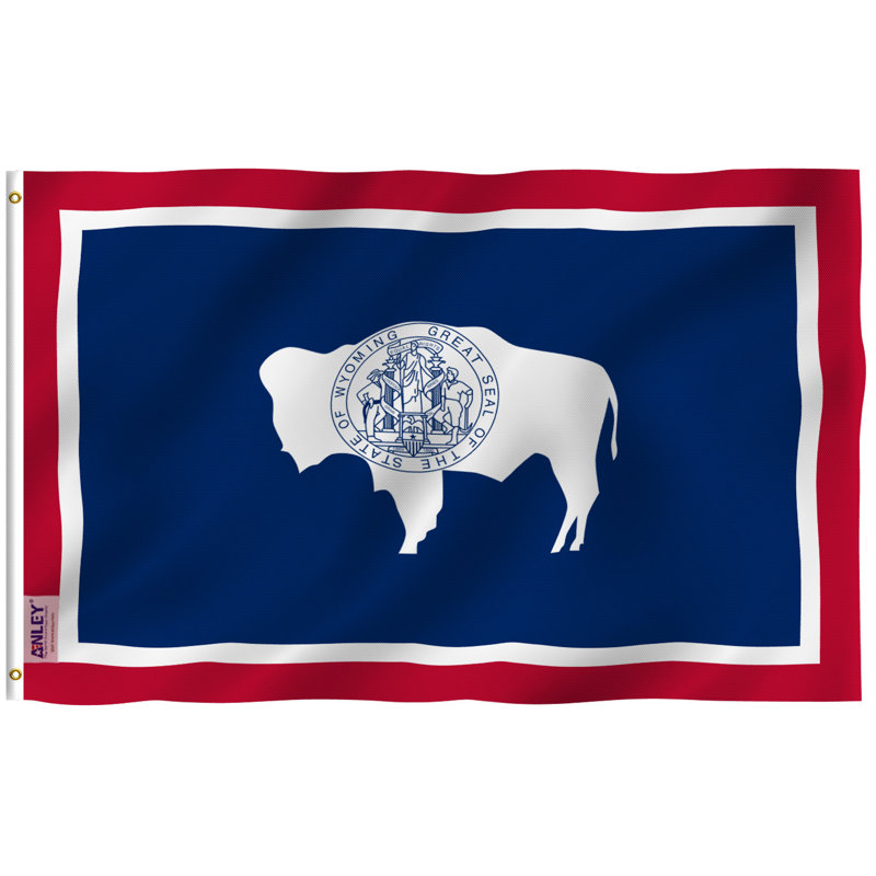 Wyoming State Flag 3x5 Feet Polyester with Brass Grommets