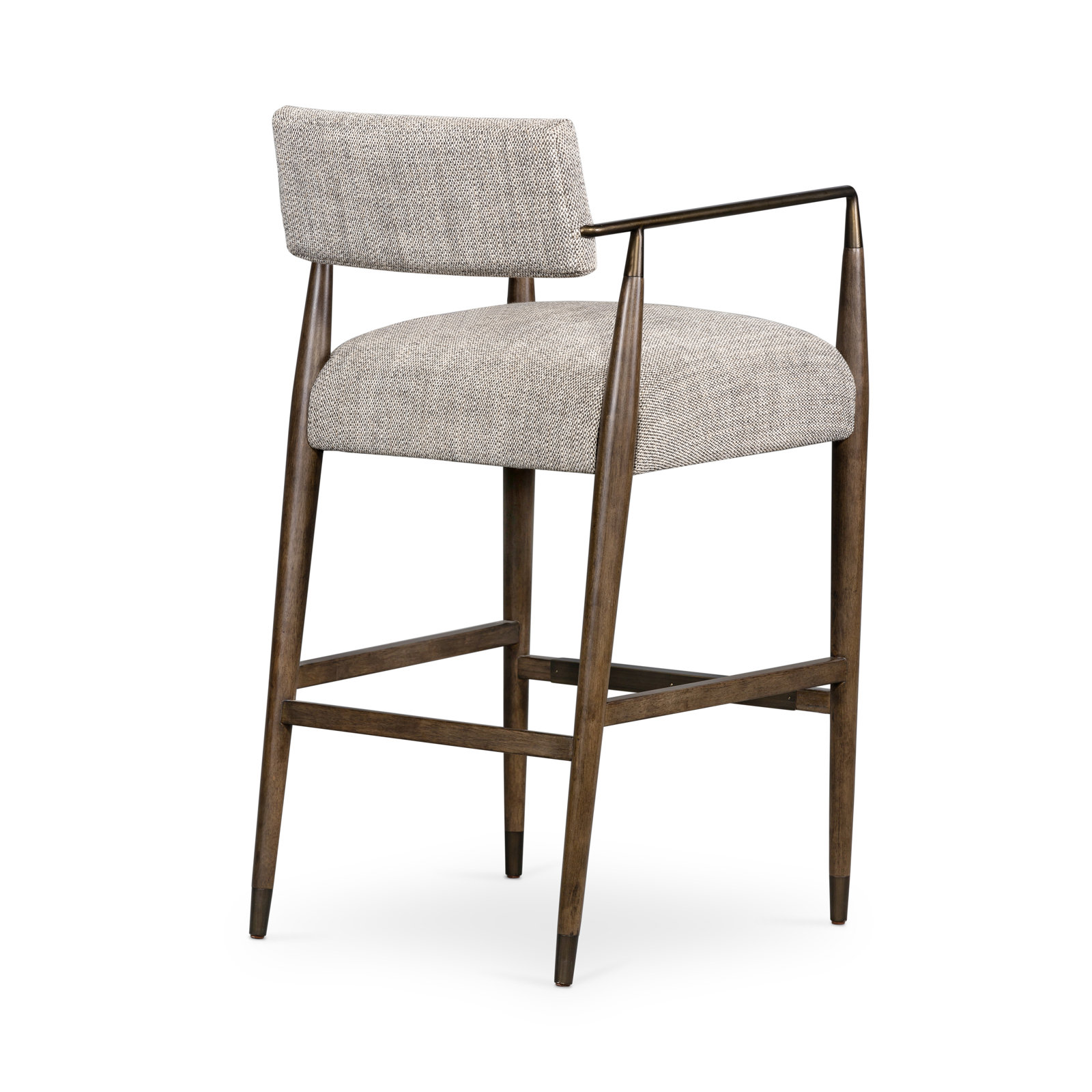 Bar Stool, Thames Coal/Polyester Blend, Counter Stool (27.68" Seat Height), Sierra Brown/Aged Bronze