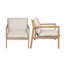 Ensemble de fauteuils d'extérieur en bois d'acacia avec coussins résistants à l'eau