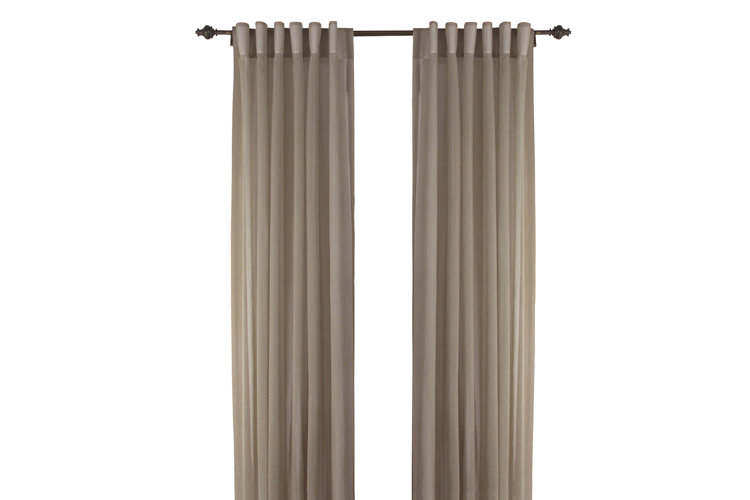 Liebert Solid Semi-Sheer Tab Top Single Curtain Panel