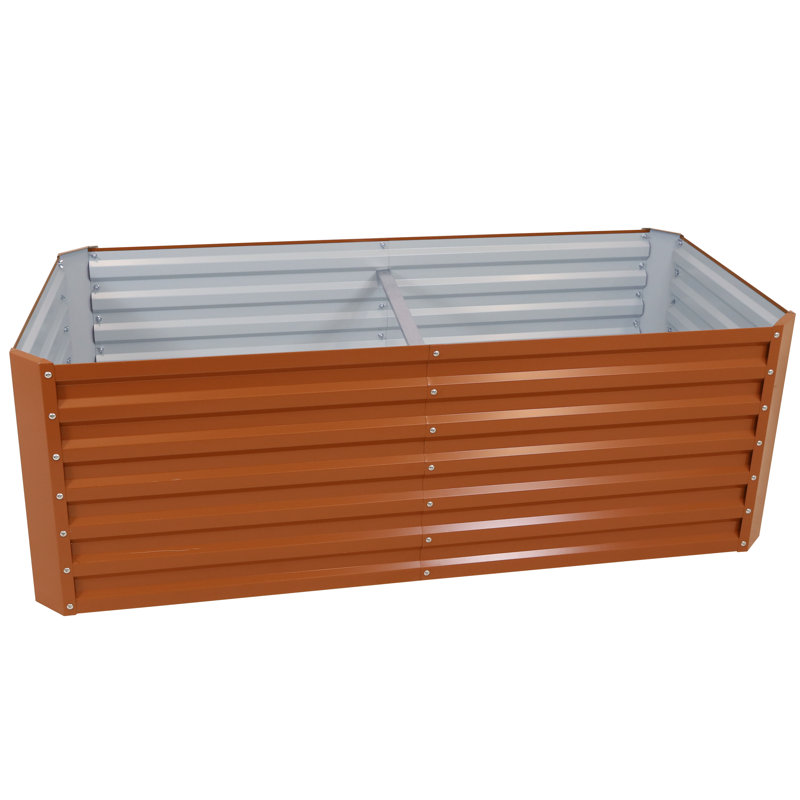 Lit de jardin surélevé en acier Adisri Galvalume - 6 pi x 3 pi - brun, Brun