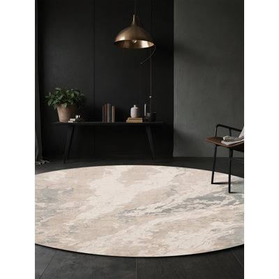 Machine Washable Beige Area Rug