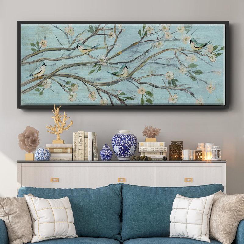 «Blue Sky and Blossoms», toile encadrée