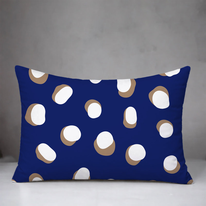Oreiller réversible intérieur / extérieur Jayi Spots, 20 po x 14 po, Marine
