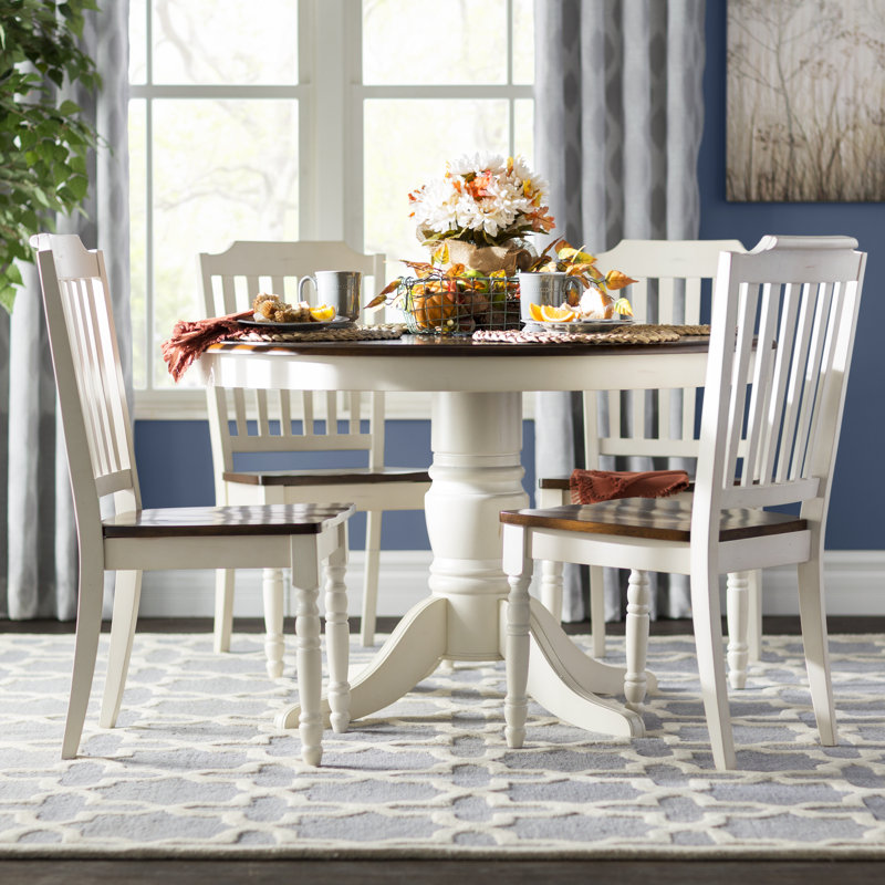 Alyssha Round Solid Wood Dining Table, Antique White