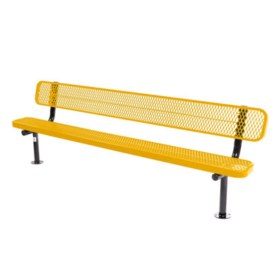 Banc, violet texturé, perforé, 2,44 m, avec dossier, surface