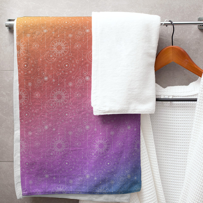 Katelyn Elizabeth Cotton Blend Bath Towel, Black/Red/White