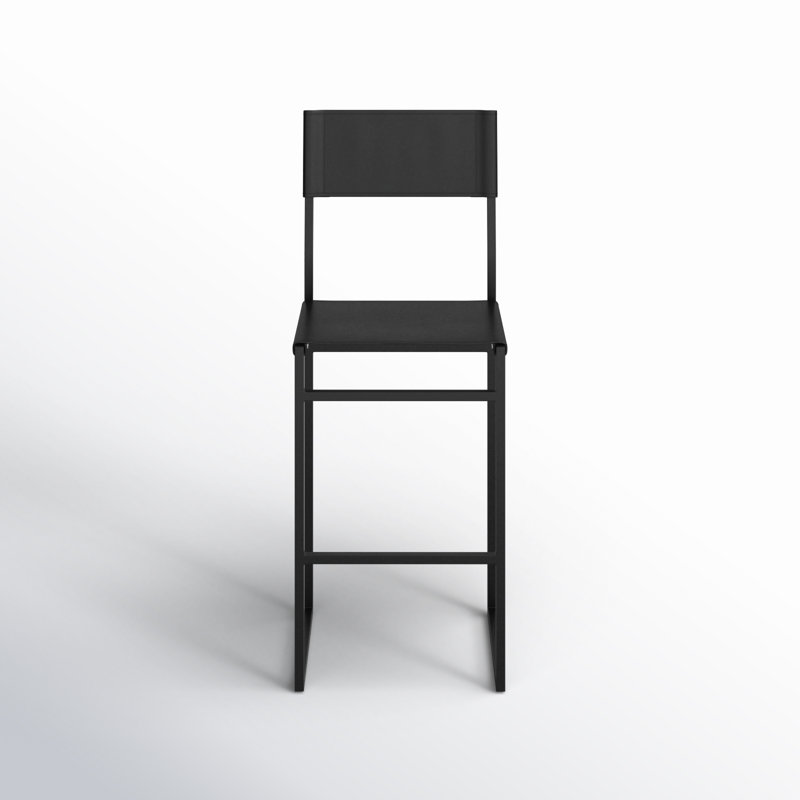 Fairbanks Counter Stool with Metal Frame, Black, Counter Stool (26" Seat Height)