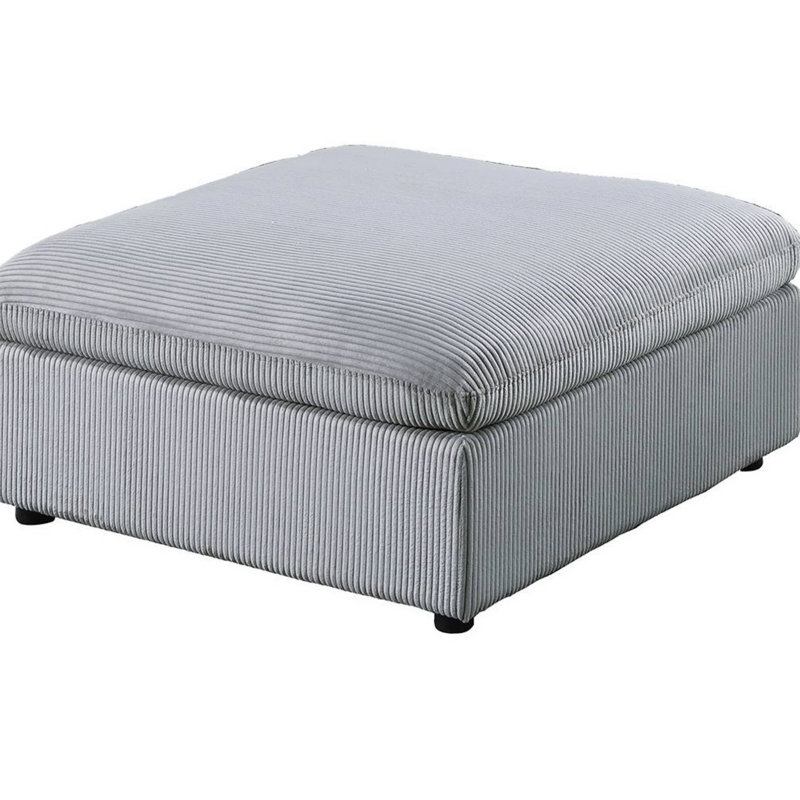 Repose-pieds contemporain en velours côtelé 1pc