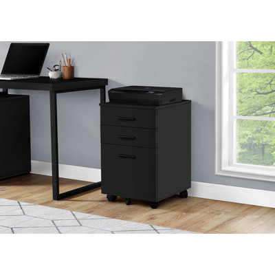 File Cabinet, Rolling Mobile, Storage Drawers, Printer Stand, Office, Work, Laminate by Inbox Zero
