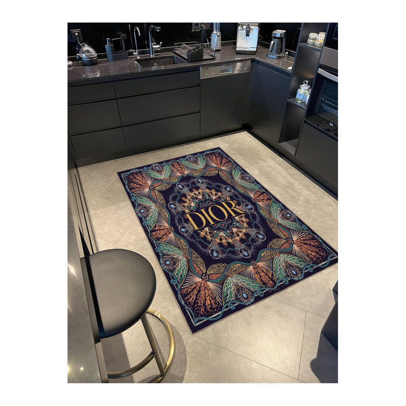 Text DIOR Patterned Woven Base Rug, Runner 4'11" x 9'10" Rug Pad Included