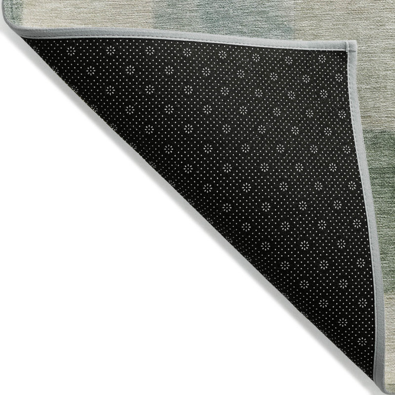Seafoam Geometric Flat Woven 9' x 12' Synthetic Rug