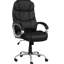 Chaise de bureau rembourrée en cuir de polyuréthane, chaise pivotante réglable à 360 degrés moderne, haut dossier