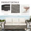 Mobilier d'extérieur 73,6 po 3 places, coussins beiges profonds, courbe lisse, résistance aux intempéries, housses de coussin au look moderne unifié
