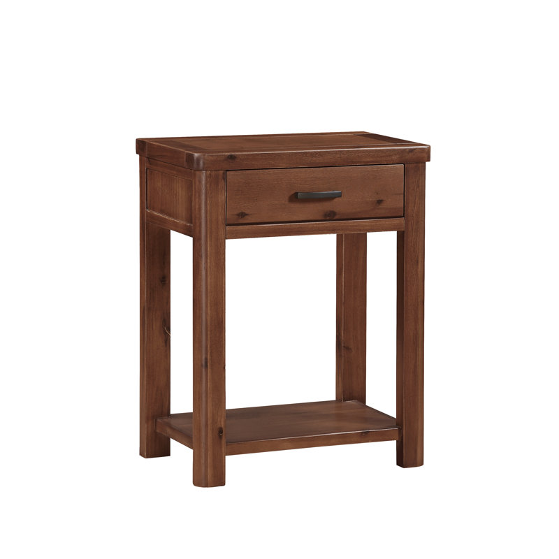 Oruada Farah 65Cm Solid Wood Console Table, Dark Brown