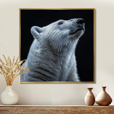Reproduction d'art noir et blanc photo d'un ours polaire II - ours 2