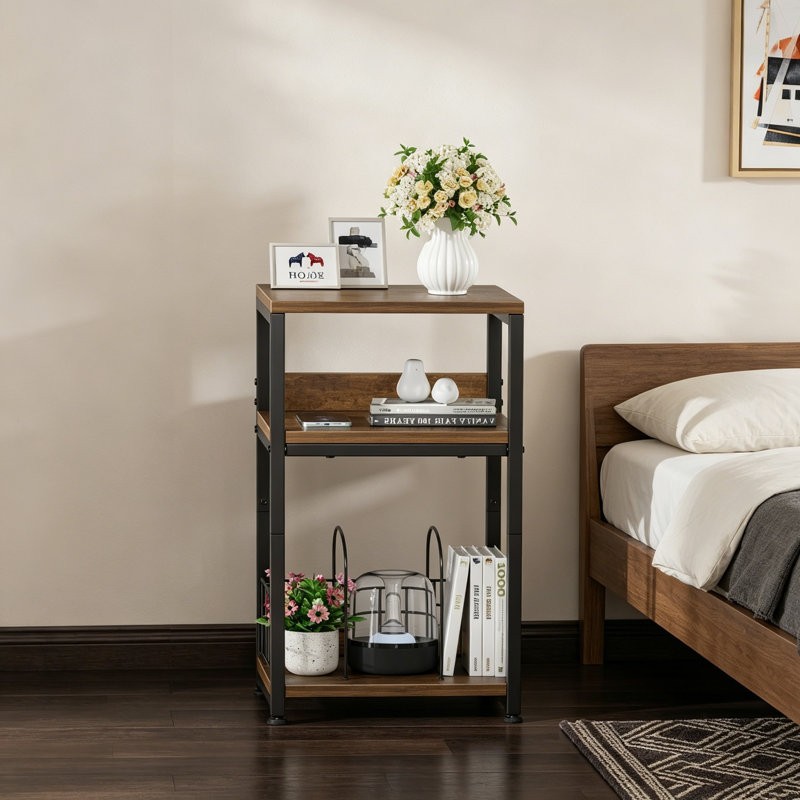 Record Player Stand Turntable Stand for Vinyl Records, 3 Tier End Table Holds 100 Albums for Living Room,