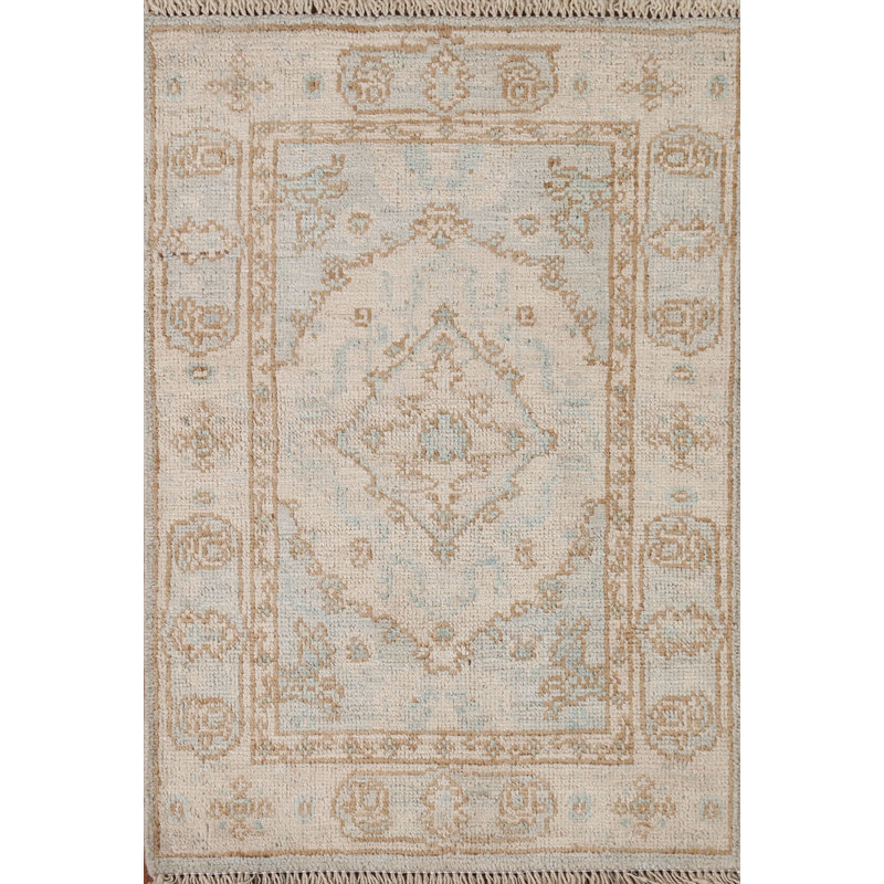 Tapis turc Oushak végétal noué à la main 2 x 3