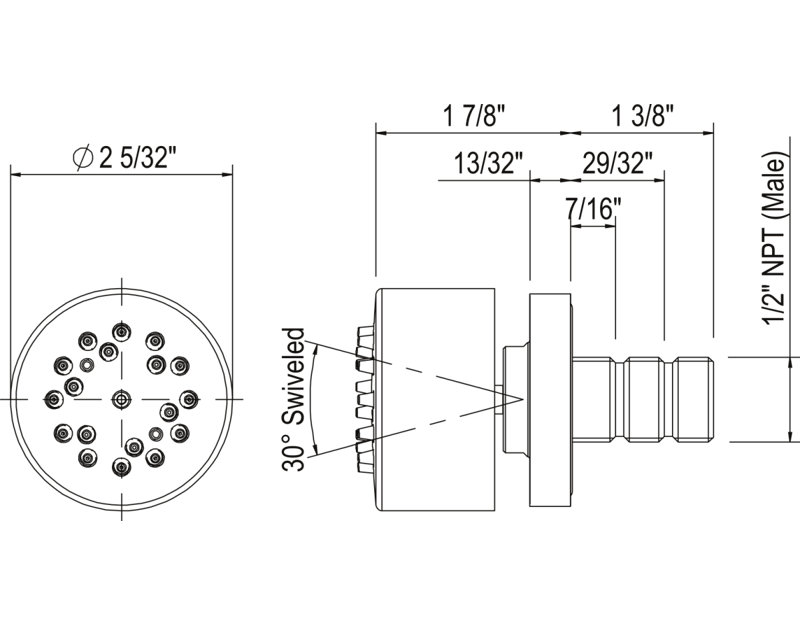 Tenerife™ 2-Function Body Spray, Satin Nickel