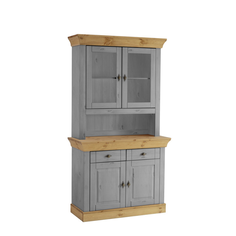 Kelly Display Cabinet, Grey/Leach-coloured