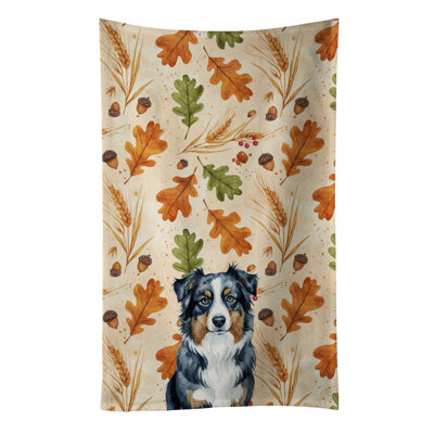 Black Australian Shepherd Heirloom Fall Kitchen Towel