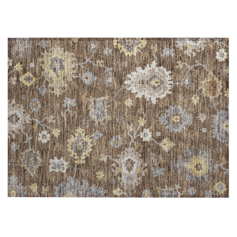 Latitude Run® Washable Damask Indoor / Outdoor Rug | Wayfair